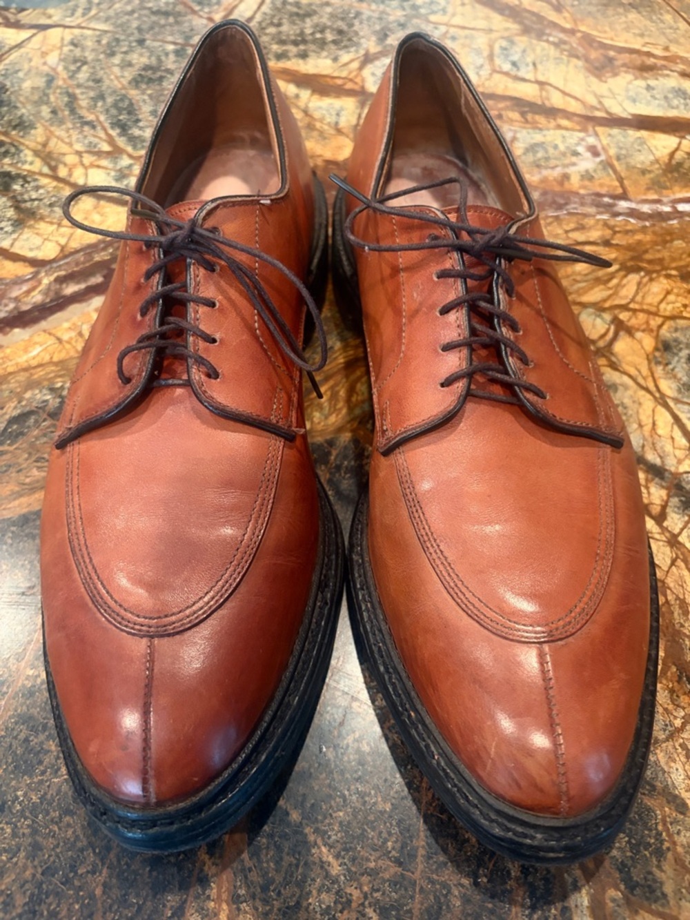 Alan Edmonds Men's Brown Leather Derby Shoes - Classic Lace-Up Oxford Style